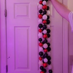 2 Red Black and White Ball Garlands